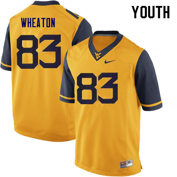 NCAA Youth Bryce Wheaton West Virginia Mountaineers Yellow #83 Nike Stitched Football College Authentic Jersey AD23C47VU